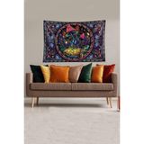 Ontheclouds Çok Renkli Mushroom Mantar Desenli Leke Tutmaz Kadife Kumaş Duvar Örtüsü Duvar Halısı Tapestry, 70 x 100