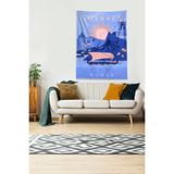 Ontheclouds Çok Renkli Odesanın Seyahati Desenli Leke Tutmaz Kadife Kumaş Duvar Örtüsü Duvar Halısı Tapestry, 100 x 140, 100 x 140 DWLL414B