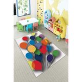 Ontheclouds Çok Renkli Uçan Balon Desenli Yıkanabilir Kaymaz Taban Leke Tutmazbebek Ve Çocuk Odası Halısı, 160 x 230