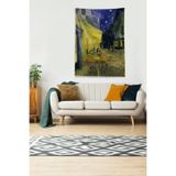 Ontheclouds Çok Renkli Van Gogh Cafede Oturanlar Leke Tutmaz Kadife Kumaş Duvar Örtüsü Duvar Halısı Tapestry, 140 x 140