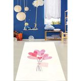 Ontheclouds Çoklu Kalpler Buketi Minimal Estetik Yıkanabilir Kaymaz Taban Leke Tutmaz Çocuk Odası Halısık, 60 x 200