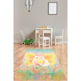 Ontheclouds Colormix Kanatlı Kedi Yıldız Desenli Yıkanabilir Kaymaz Taban Leke Tutmaz Çocuk Odası Halısı, 40 x 40