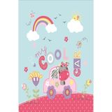 Ontheclouds Cool Car Araba Inek Desenli Renkli Dijital Baskı Yıkanabilir Kaymaz Taban Bebek Ve Çocuk Odası Halı, 160 x 240