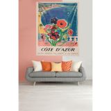 Ontheclouds Cote D'Azur Manzaralı Leke Tutmaz Kadife Kumaş Duvar Örtüsü Duvar Halısı Tapestry, 140 x 230
