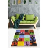 Ontheclouds Dana Derisi Renk Bloklu Desenli Dijital Baskı Yıkanabilir Kaymaz Taban Modern Salon Halı, 80 x 150