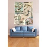 Ontheclouds Deniz Kızı Inci Desenli Vintage Leke Tutmaz Kumaş Duvar Örtüsü Duvar Halısı Tapestry, 35 x 50