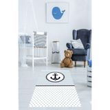 Ontheclouds Denizci Çapa Desenli Dijital Baskı Yıkanabilir Kaymaz Taban Çocuk Odası Halısı, 100 x 350