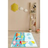 Ontheclouds Denizci Desenli Denizaltı Dümen Yelkenli Yıkanabilir Kaymaz Taban Leke Tutmaz Çocuk Odası Halısı, 100 x 350