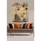 Ontheclouds Denizci Temalı Pusula Gemi Desenli Leke Tutmaz Kumaş Duvar Örtüsü Duvar Halısı Tapestry, 70 x 100