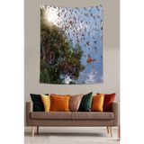 Ontheclouds Doğadaki Kelebekler Desenli Leke Tutmaz Kadife Dokulu Kumaş Duvar Örtüsü Duvar Halısı Tapestry, 70 x 100