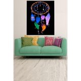 Ontheclouds Dream Catcher Düş Kapanı Temalı Leke Tutmaz Kadife Kumaş Duvar Örtüsü Duvar Halısı Tapestry, 100 x 140