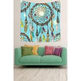 Ontheclouds Dream Catcher Kuş Tüylü Bohem Desen Leke Tutmaz Kadife Doku Kumaş Duvar Örtüsü Duvar Halısı Tapestry, 35 x 50, 35 x 50 WLL125F