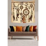 Ontheclouds Dream Catcher Kuş Tüylü Bohem Desen Leke Tutmaz Kadife Doku Kumaş Duvar Örtüsü Duvar Halısı Tapestry, 35 x 50, 35 x 50 WLL128F