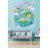 Ontheclouds Dünyadaki Çiçekler Ve Kelebekler Temalı Leke Tutmaz Kumaş Duvar Örtüsü Duvar Halısı Tapestry, 70 x 70