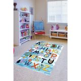 Ontheclouds Eğitici Halı Alfabe Dijital Baskı Yıkanabilir Kaymaz Taban Çocuk Oyun Halısı, 100 x 250