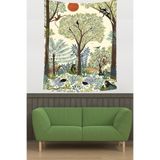 Ontheclouds Egzotik Ormanda Kız Ve Hayvanlar Leke Tutmaz Kumaş Duvar Örtüsü Duvar Halısı Tapestry, 70 x 100