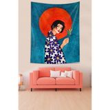 ontheclouds Elinde Kuş Tutan Kız Duvar Örtüsü Tapestry, TYC89A90XN169199694793089