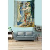 Ontheclouds Elinde Kuş Tutan Küçük Kız Leke Tutmaz Kumaş Duvar Örtüsü Duvar Halısı Tapestry, 100 x 140