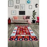 Ontheclouds Etnik Dokuma Kilim Desenli Dijital Baskılı Yıkanabilir Kaymaz Taban Modern Salon Halısı, 100 x 400 KLM-k123P_