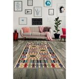 Ontheclouds Etnik Kilim Desenli Dijital Baskılı Yıkanabilir Kaymaz Taban Modern Salon Halısı, 160 x 350