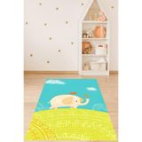Ontheclouds Fil Çiçek Ve Kuş Doğa Desenli Sevimli Yıkanabilir Kaymaz Taban Leke Tutmaz Çocuk Odası Halısık, 120 x 200