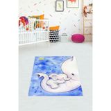 Ontheclouds Fil Desenli Dijital Baskı Yıkanabilir Kaymaz Taban Yıkanabilir Çocuk Odası Halısı, 100 x 250