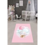 Ontheclouds Fil Desenli Filli Halı Balon Desen Dijital Baskı Yıkanabilir Kaymaz Taban Çocuk Odası Halısı, 60 x 200