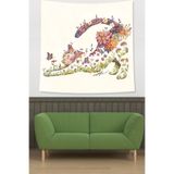 Ontheclouds Floral Desen Kedi Leke Tutmaz Kumaş Duvar Örtüsü Duvar Halısı Tapestry, 35 x 50, 35 x 50 PNTR077F