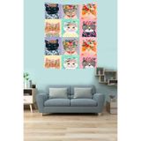 Ontheclouds Floral Desen Kedili Leke Tutmaz Kumaş Duvar Örtüsü Duvar Halısı Tapestry, 70 x 100