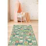 Ontheclouds Floral Desenli Yıkanabilir Kaymaz Taban Leke Tutmaz Çocuk Odası Halısı, 80 x 200