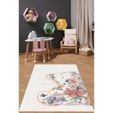 Ontheclouds Flower Ayıcık Desen Çocuk Odası Yıkanabilir Kaymaz Taban Leke Tutmaz Çocuk Odası Halısı, 180 x 250