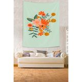 Ontheclouds Flower Desen Leke Tutmaz Kumaş Duvar Örtüsü Duvar Halısı Tapestry, 70 x 100