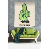 Ontheclouds Fucktus Dikenli Kaktüs Hareketli Tepki Leke Tutmaz Kumaş Duvar Örtüsü Duvar Halısı Tapestry, 140 x 140