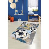 Ontheclouds Futbol Topu Desenli Dijital Baskı Yıkanabilir Kaymaz Taban Çocuk Odası Halısı, 80 x 50
