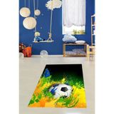 Ontheclouds Futbol Topu Desenli Dijital Baskılı Kaymaz Taban Yıkanabilir Leke Tutmaz Mutfak Halısı, 80 x 250