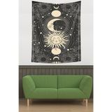 Ontheclouds Galaksi Ay Ve Güneş Kavuşumu Leke Tutmaz Kumaş Duvar Örtüsü Duvar Halısı Tapestry, 70 x 100