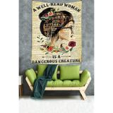 Ontheclouds Gazete Baskı Kitaplık Temalı Leke Tutmaz Kumaş Duvar Örtüsü Duvar Halısı Tapestry, 35 x 50