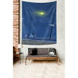 Ontheclouds Gece Gökyüzü Ve Yıldızlar Altındaki Kız Leke Tutmaz Kumaş Duvar Örtüsü Duvar Halısı Tapestry, 100 x 140