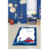 Ontheclouds Gemi Demiz Feneri Desenli Dijital Baskılı Kaymaz Taban Yıkanabilir Leke Tutmaz Mutfak Halısı, 80 x 400