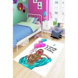 Ontheclouds Genç Kız Balon Desen Renkli Dijital Baskı Yıkanabilir Kaymaz Taban Kız Çocuk Odası Halısı, 80 x 600