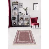 Ontheclouds Geometrik Çerçeve Desenli Dijital Baskı Yıkanabilir Kaymaz Taban Modern Salon Halısı, 80 x 50