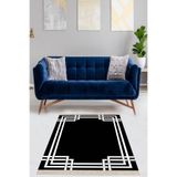 Ontheclouds Geometrik Çizgi Desenli Dijital Baskı Yıkanabilir Kaymaz Taban Etnik Kilim Desen Salon Halı, 160 x 350 MEG148AI