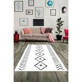 Ontheclouds Geometrik Çizgi Kilim Desenli Bohem Dijital Baskı Yıkanabilir Kaymaz Taban Salon Halısı Ve Yolluk, 100 x 500 AYH135U