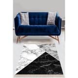Ontheclouds Geometrik Desenli Bloklu Dijital Baskı Yıkanabilir Kaymaz Taban Modern Salon Halısı, 100 x 600
