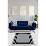 Ontheclouds Geometrik Desenli Dijital Baskı Yıkanabilir Kaymaz Taban Düz Model Salon Halısı Ve Yolluk, 180 x 280 MEG126GSM