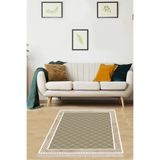 Ontheclouds Geometrik Desenli Dijital Baskı Yıkanabilir Kaymaz Taban Etnik Kilim Desen Salon Halı, 60 x 200 MEG375HAAC