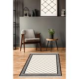 Ontheclouds Geometrik Desenli Dijital Baskı Yıkanabilir Kaymaz Taban Etnik Modern Desen Salon Halı, 80 x 50