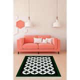 Ontheclouds Geometrik Desenli Dijital Baskı Yıkanabilir Kaymaz Taban Modern Salon Halısı, 100 x 400