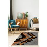 Ontheclouds Geometrik Desenli Renk Bloklu Dijital Baskı Yıkanabilir Kaymaz Taban Modern Salon Halısı, 60 x 200 MEG469AC