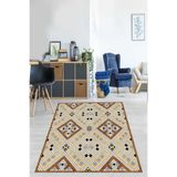 Ontheclouds Geometrik Desenli Renk Geçişli Dijital Baskı Yıkanabilir Kaymaz Taban Modern Salon Halısı, 120 x 180 OTC1371K